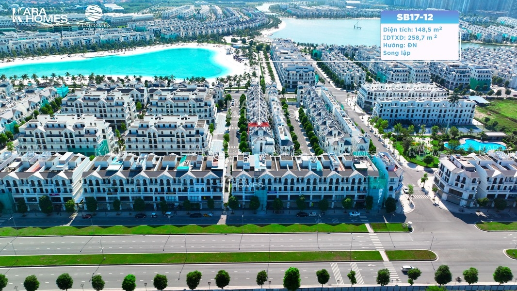 Bán biệt thự song lập Sao Biển Đông Nam SB17-12 gần biển hồ 6,1ha tại thành phố biển Vinhomes Ocean Park