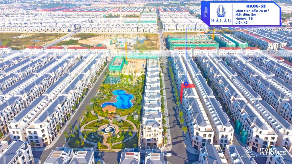 Bán liền kề Vinhomes Ocean Park 2 - Giá tốt - Phân khu Hải Âu HA06-53