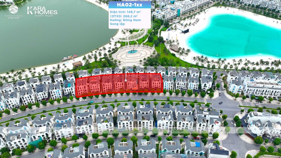 Biệt thự song lập Vinhomes Ocean Park 1 PK Hải Âu - HA01-1xx - Mặt đường lớn - Giá đầu tư