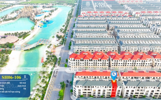 Cho thuê căn liền kề San Hô SH06-106 đã hoàn thiện nội thất, gần công viên Royal Wave Park