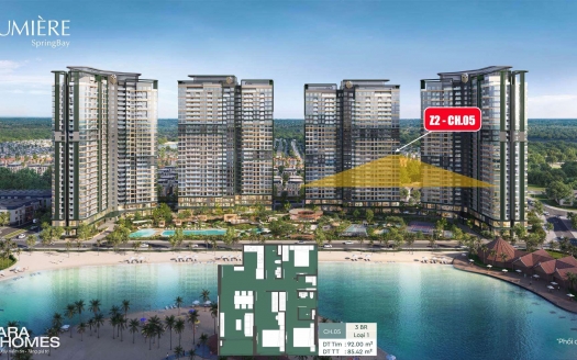 Bán căn góc 3PN trục Z2-CH.05 toà Feliz Lumière Spring, tầng trung, view toàn cảnh công viên VinWonders Wave Park