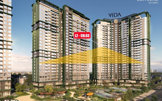Bán căn hộ Studio CH.03 toà Vida Lumière SpringBay, tầng trung, view toàn cảnh Vinwonders Wave Park