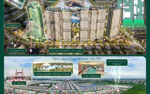 Bán căn 2PN trục L2-CH.09 toà Vida Lumière SpringBay, tầng trung, ban công Đông Bắc view toàn cảnh Mega GrandWorld