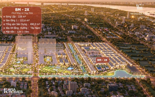 Bán biệt thự Song Lập VIP view sông và công viên trong phân khu khép kín Bình Minh, KĐT Vinhomes Wonder City Đan Phượng