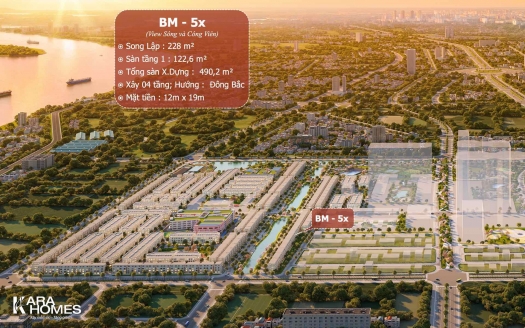 Biệt thự Song Lập view sông sở hữu diện tích sân vườn lớn nhất KĐT Vinhomes Wonder City Đan Phượng