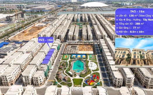  Song Lập 136m²  Thiên Nga TN3-16x - View Công Viên – Sở Hữu Vị Trí Đẹp Hiếm Tại Vinhomes Cổ Loa