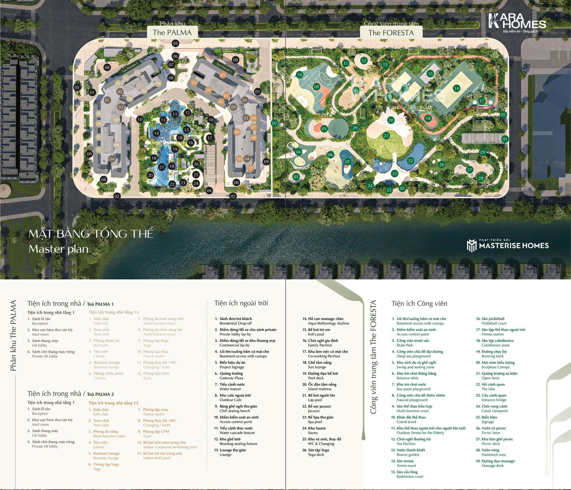 Mặt bằng tiện ích LUMIÈRE Orient Pearl - Vinhomes Ocean Park 1