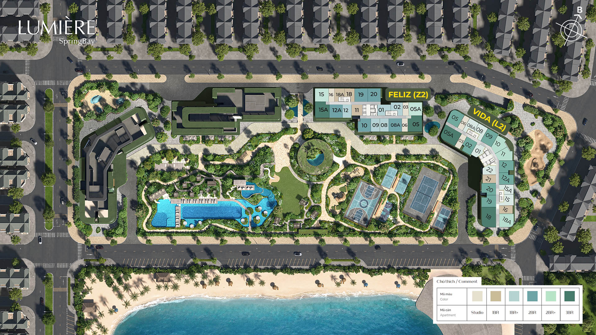 Tổng mặt bằng LUMIÈRE SpringBay - Vinhomes Ocean Park 2