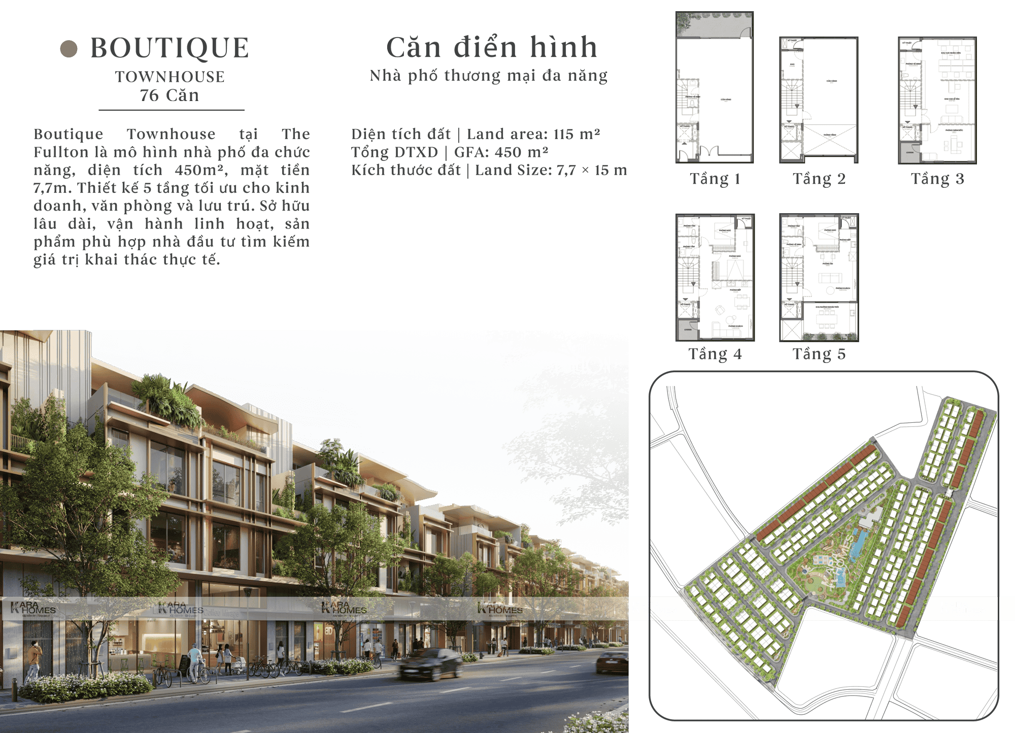 Thông số căn Boutique Townhouse The Fullton